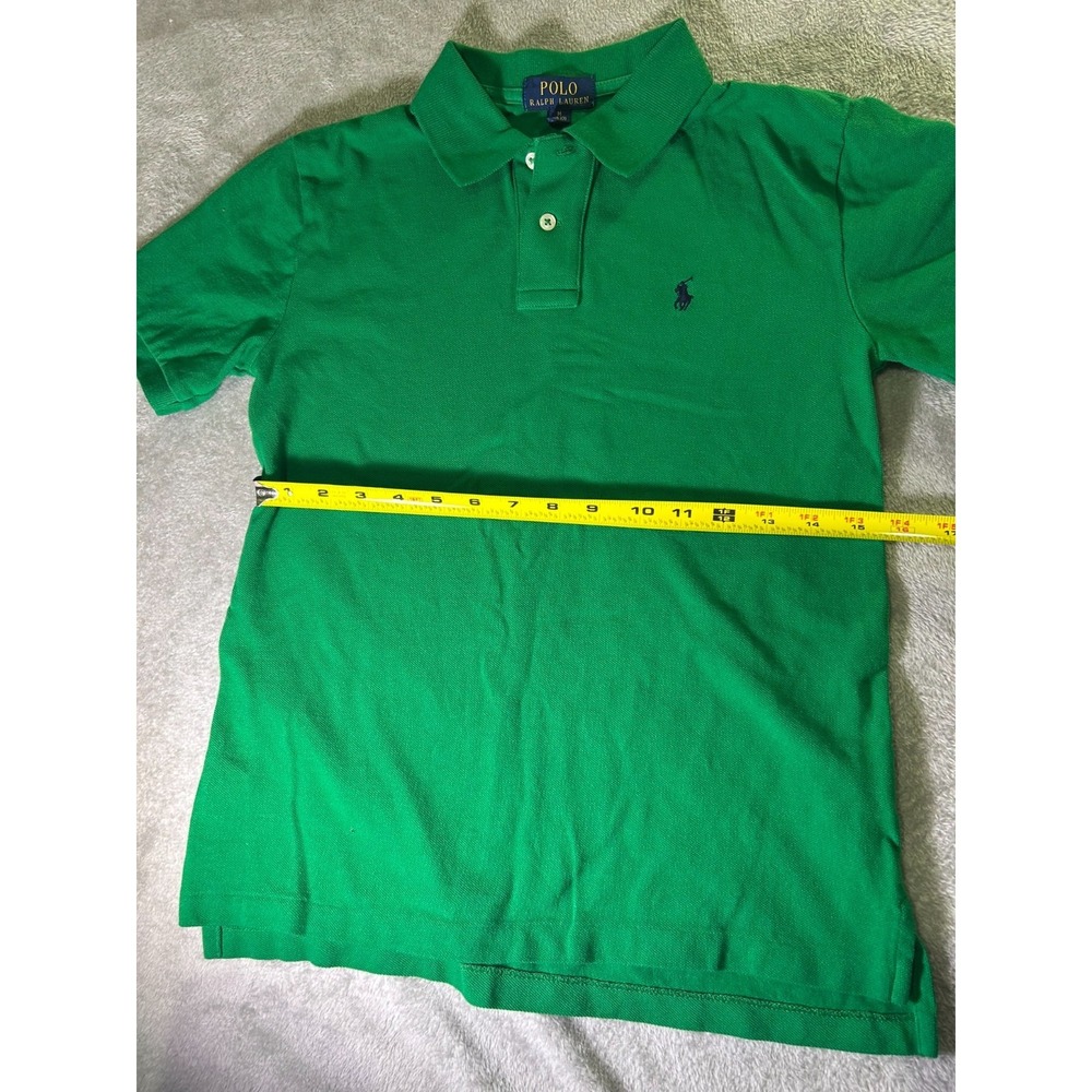 Polo Ralph Lauren Polo Shirt Boys Green Classic Fit Cotton Medium 10-12 - Picture 7 of 9